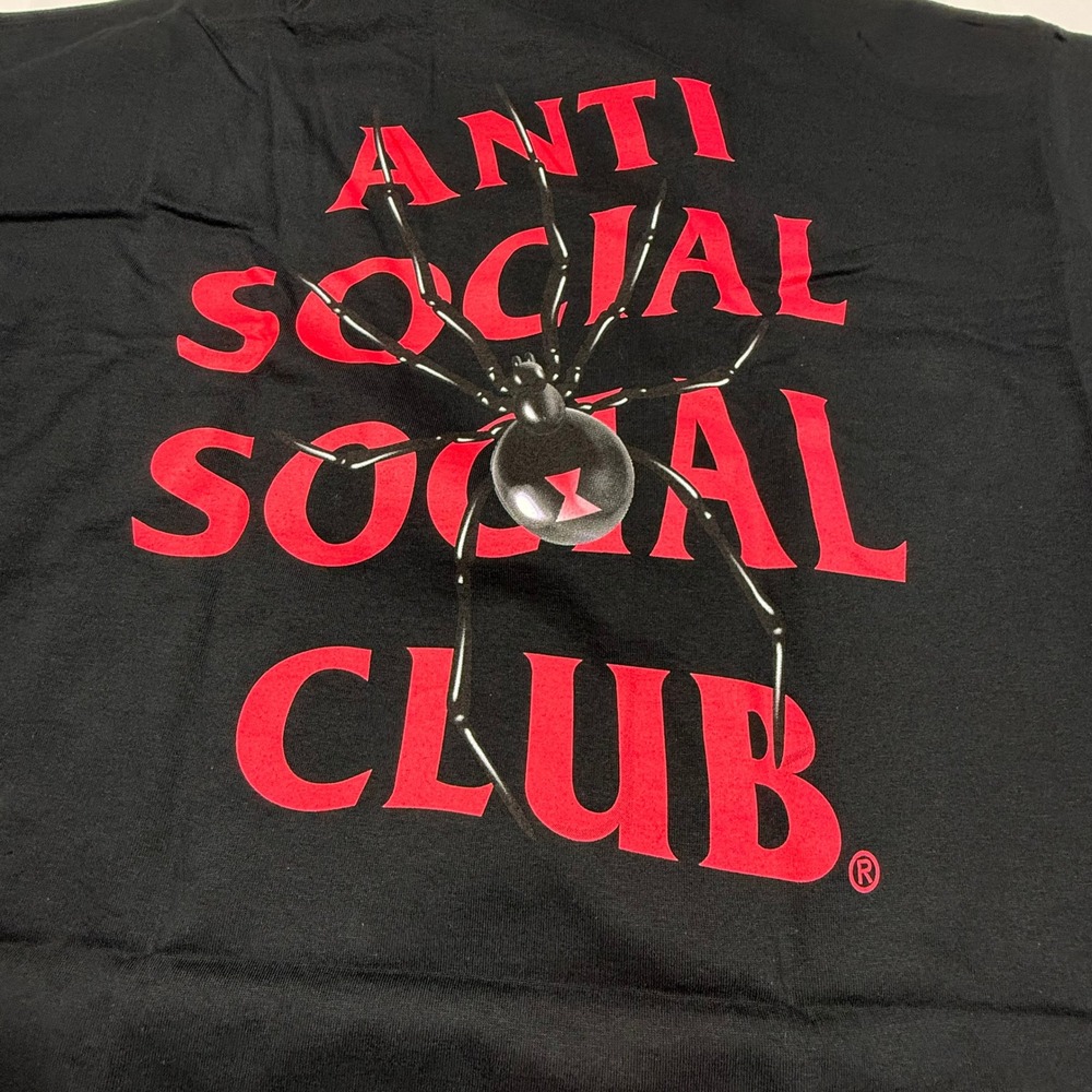 Anti Social Social Club Bitter Tee Black Red Spider Logo Graphic T-Shirt 2XL NEW - Picture 2 of 8